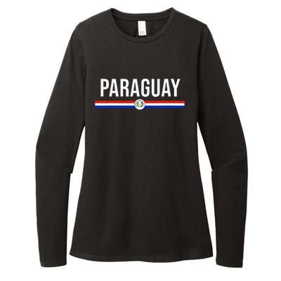 Paraguay Flag Sports Soccer Football Athletic Jersey Top Womens CVC Long Sleeve Shirt