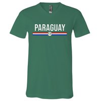 Paraguay Flag Sports Soccer Football Athletic Jersey Top V-Neck T-Shirt