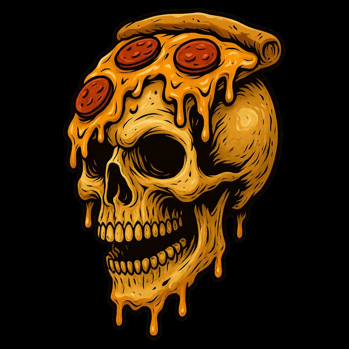 Pizza Food Skull Horror Bucket Hat