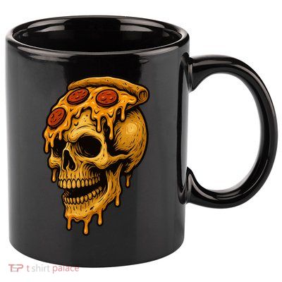 Pizza Food Skull Horror 11oz C Handle Ceramic Mug