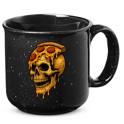 Pizza Food Skull Horror 15oz Campfire Ceramic Mug