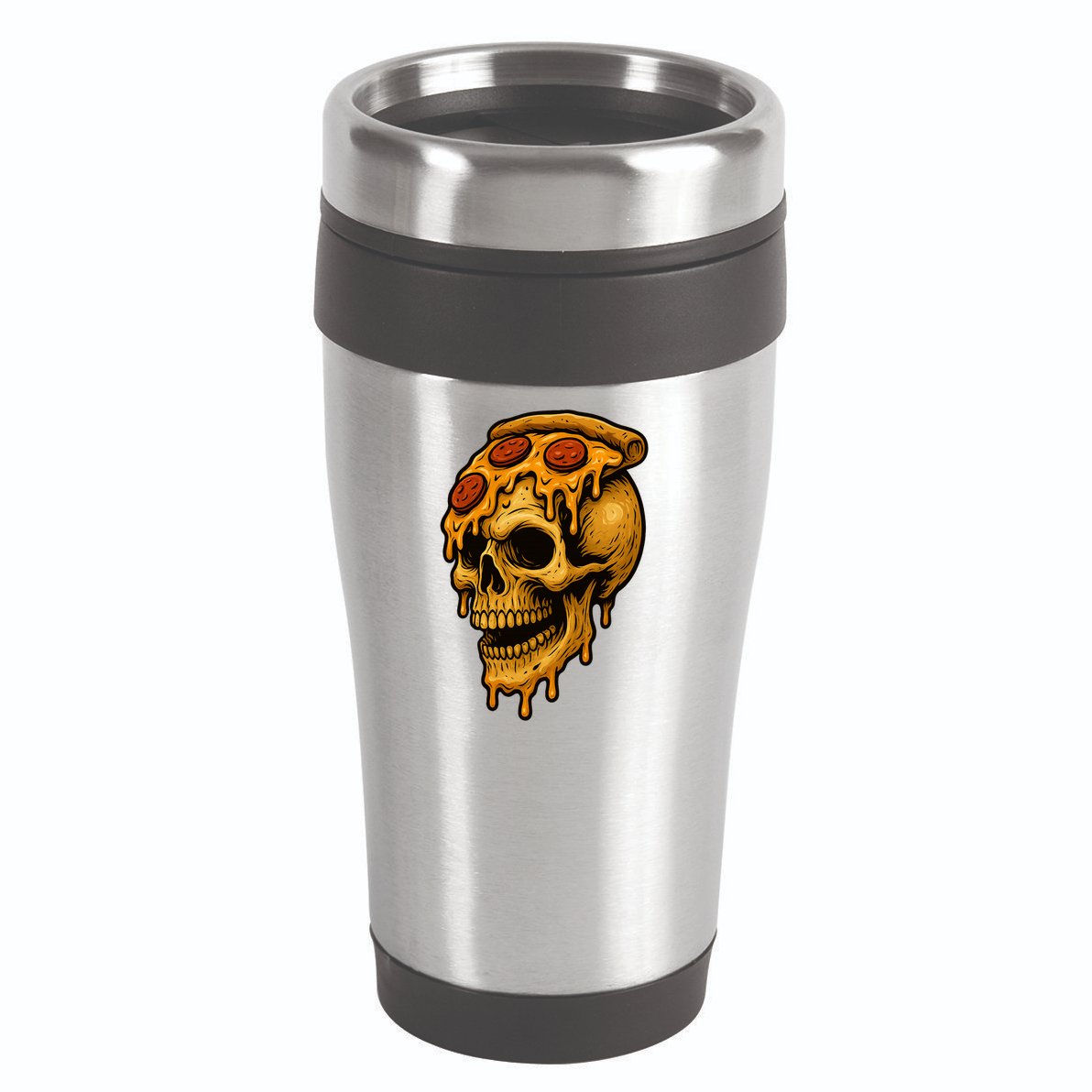 Pizza Food Skull Horror 16oz Travel Tumbler