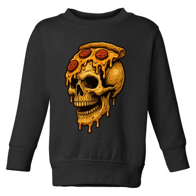 Pizza Food Skull Horror Toddler Sweatshirt