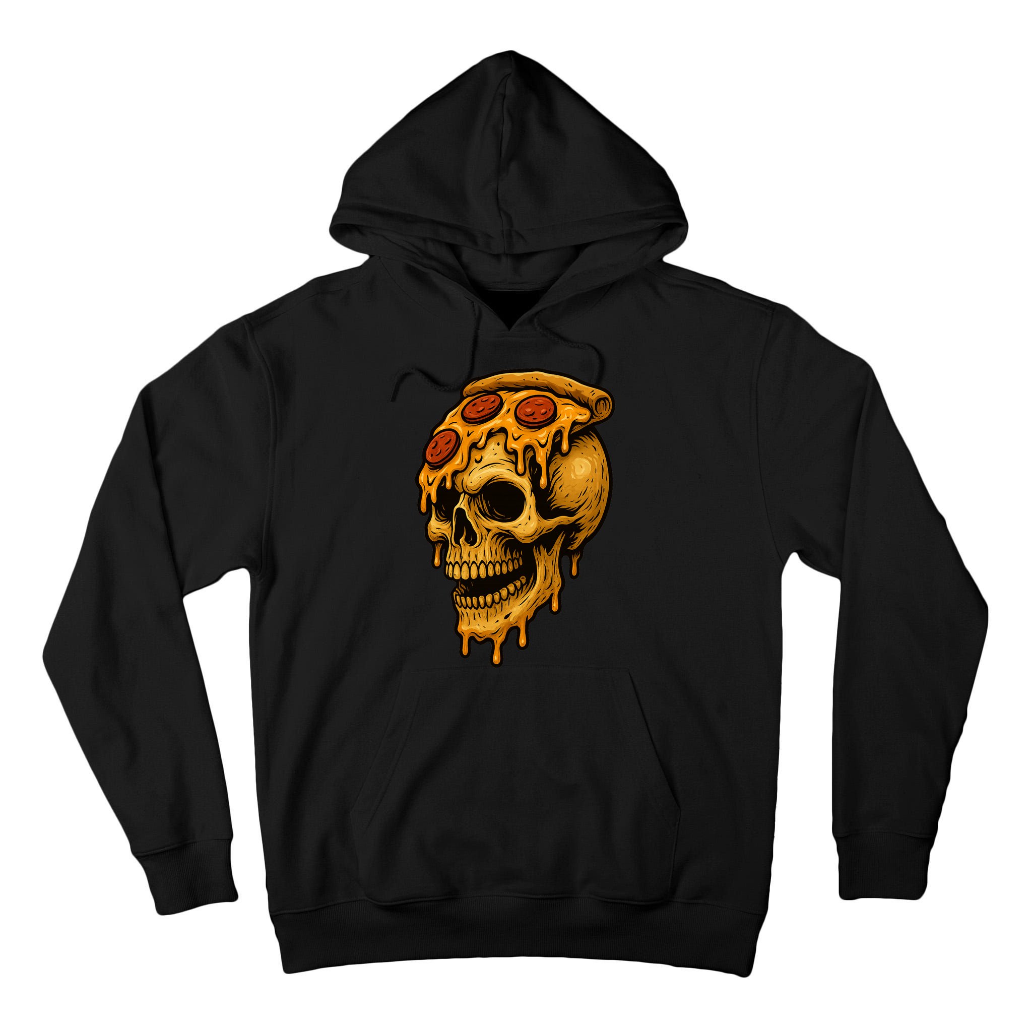 Pizza Food Skull Horror Tall Hoodie