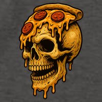 Pizza Food Skull Horror Vector Backpack