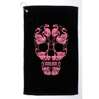 Pink Flamingo Skull Breast Cancer Awareness Halloween Women Platinum Collection Golf Towel