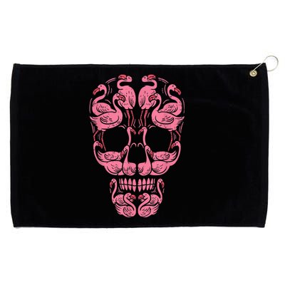 Pink Flamingo Skull Breast Cancer Awareness Halloween Women Grommeted Golf Towel