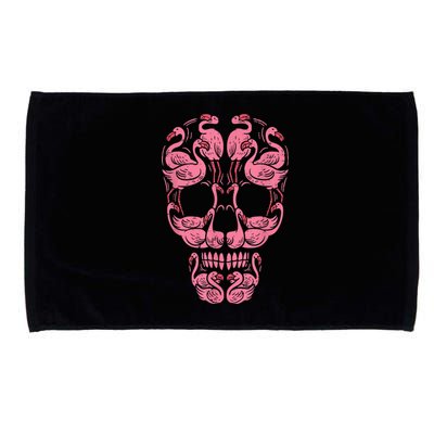 Pink Flamingo Skull Breast Cancer Awareness Halloween Women Microfiber Hand Towel