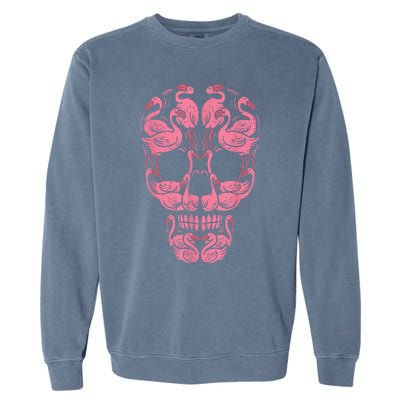 Pink Flamingo Skull Breast Cancer Awareness Halloween Women Garment-Dyed Sweatshirt