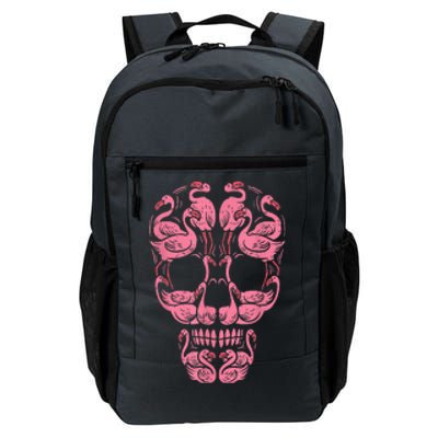 Pink Flamingo Skull Breast Cancer Awareness Halloween Women Daily Commute Backpack