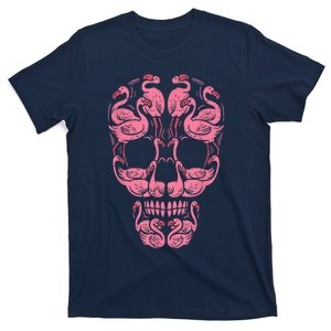 Pink Flamingo Skull Breast Cancer Awareness Halloween Women T-Shirt