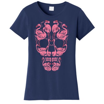 Pink Flamingo Skull Breast Cancer Awareness Halloween Women Women's T-Shirt