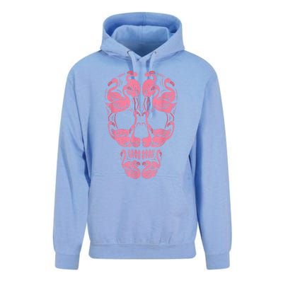 Pink Flamingo Skull Breast Cancer Awareness Halloween Women Unisex Surf Hoodie