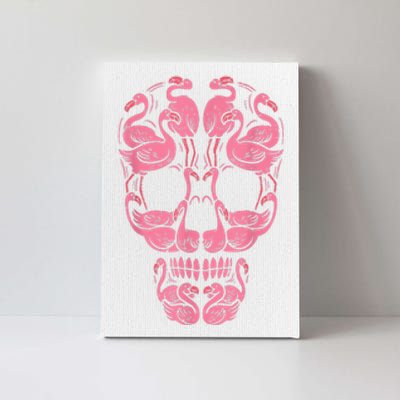 Pink Flamingo Skull Breast Cancer Awareness Halloween Women Canvas