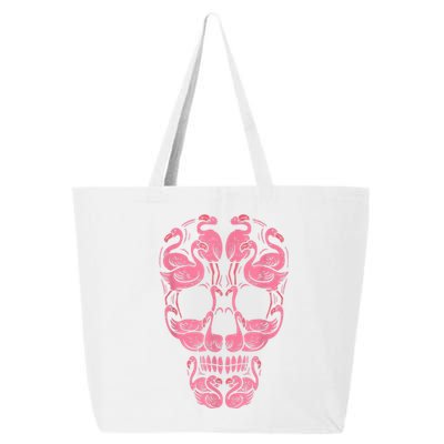 Pink Flamingo Skull Breast Cancer Awareness Halloween Women 25L Jumbo Tote