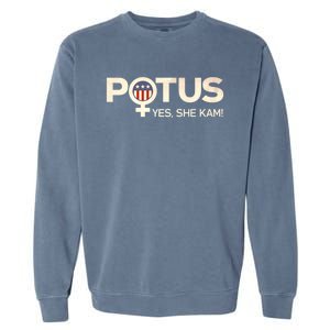 Potus Female Symbol Yes She Kam Harris For President Gift Garment-Dyed Sweatshirt