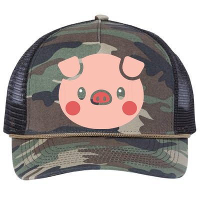 Pig Face Shirts Gift For Pig Lover Retro Rope Trucker Hat Cap