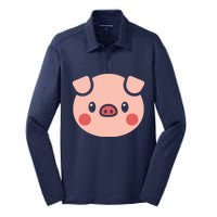 Pig Face Shirts Gift For Pig Lover Silk Touch Performance Long Sleeve Polo