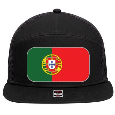 Portugal Flag Soccer Portuguese Flag 7 Panel Mesh Trucker Snapback Hat