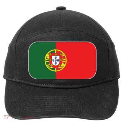 Portugal Flag Soccer Portuguese Flag 7-Panel Snapback Hat