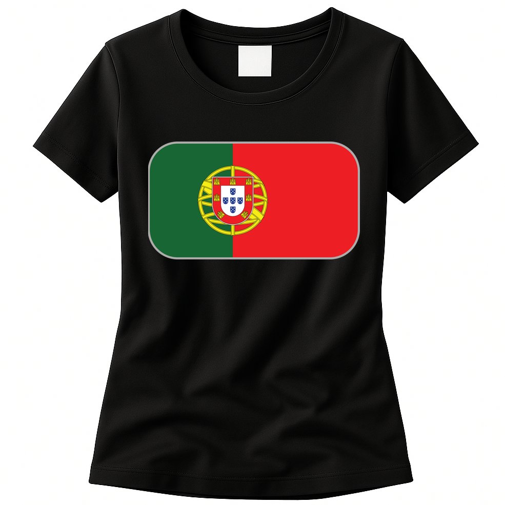 Portugal Flag Soccer Portuguese Flag Womens T-Shirt