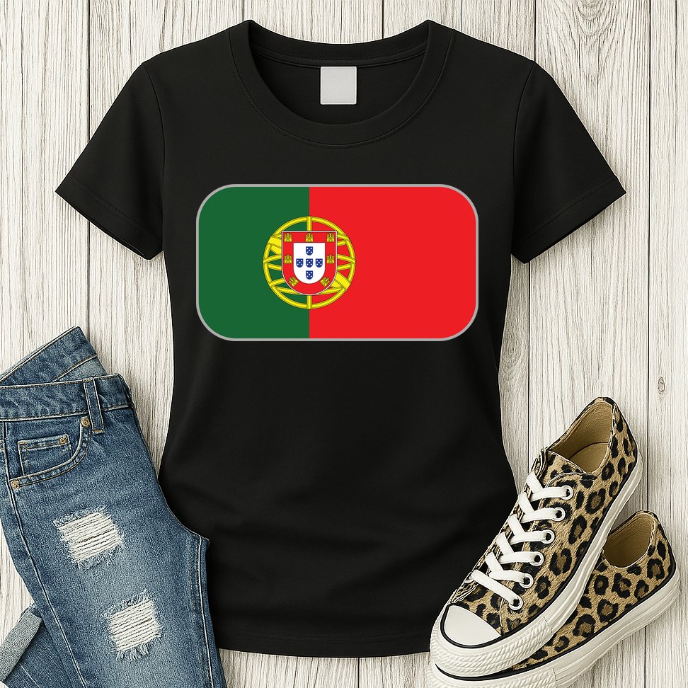 Portugal Flag Soccer Portuguese Flag Womens T-Shirt