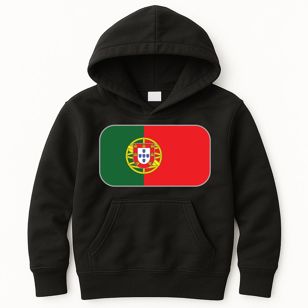 Portugal Flag Soccer Portuguese Flag Kids Hoodie
