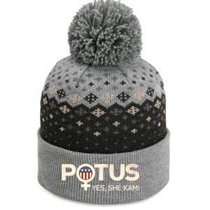 Potus Female Symbol Yes She Kam Harris For President Cute Gift The Baniff Cuffed Pom Beanie