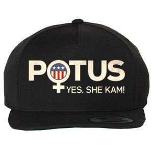 Potus Female Symbol Yes She Kam Harris For President Cute Gift Wool Snapback Cap