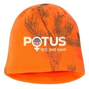 Potus Female Symbol Yes She Kam Harris For President Cute Gift Kati - Camo Knit Beanie