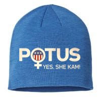 Potus Female Symbol Yes She Kam Harris For President Cute Gift Sustainable Beanie