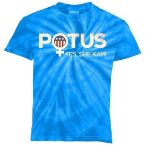 Potus Female Symbol Yes She Kam Harris For President Cute Gift Kids Tie-Dye T-Shirt