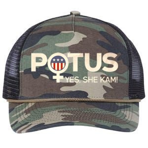 Potus Female Symbol Yes She Kam Harris For President Cute Gift Retro Rope Trucker Hat Cap