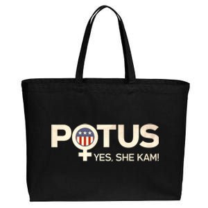 Potus Female Symbol Yes She Kam Harris For President Cute Gift Cotton Canvas Jumbo Tote