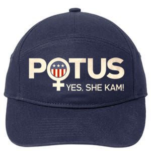 Potus Female Symbol Yes She Kam Harris For President Cute Gift 7-Panel Snapback Hat