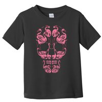 Pink Flamingo Skull Breast Cancer Awareness Halloween Women Toddler T-Shirt