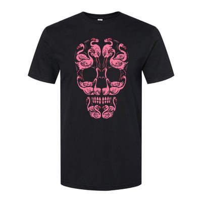 Pink Flamingo Skull Breast Cancer Awareness Halloween Softstyle® CVC T-Shirt