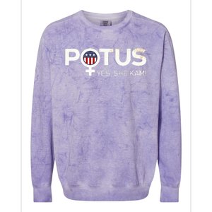 Potus Female Symbol Yes She Kam Harris For President Colorblast Crewneck Sweatshirt