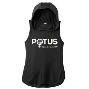 Potus Female Symbol Yes She Kam Harris For President Ladies PosiCharge Tri-Blend Wicking Draft Hoodie Tank