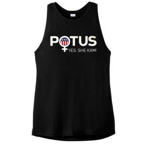 Potus Female Symbol Yes She Kam Harris For President Ladies PosiCharge Tri-Blend Wicking Tank