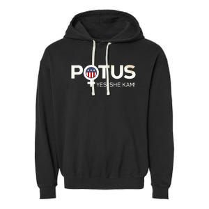 Potus Female Symbol Yes She Kam Harris For President Garment-Dyed Fleece Hoodie