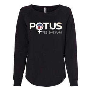 Potus Female Symbol Yes She Kam Harris For President Womens California Wash Sweatshirt