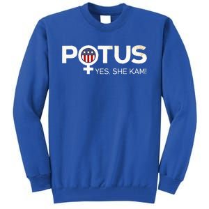 Potus Female Symbol Yes She Kam Harris For President Tall Sweatshirt