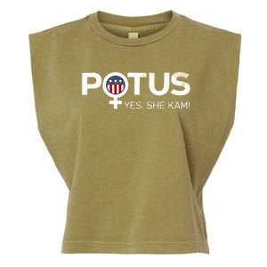 Potus Female Symbol Yes She Kam Harris For President Garment-Dyed Women's Muscle Tee