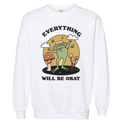 Positive Frog Singing Froggy Garment-Dyed Sweatshirt