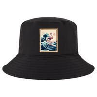 Pink Flamingo Surfer Tropical Great Big Wave Framed Cool Comfort Performance Bucket Hat