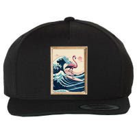 Pink Flamingo Surfer Tropical Great Big Wave Framed Wool Snapback Cap