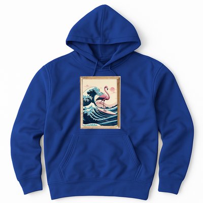 Pink Flamingo Surfer Tropical Great Big Wave Framed Hoodie