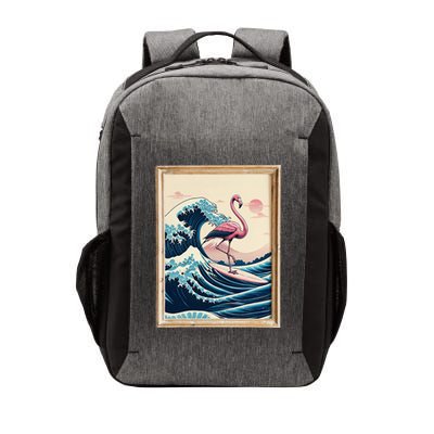 Pink Flamingo Surfer Tropical Great Big Wave Framed Vector Backpack