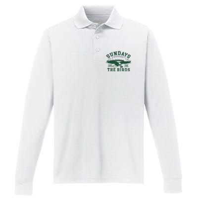 Philadelphia Football Sundays Are For The Birds Performance Long Sleeve Polo